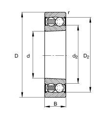 ПОДШИПНИК ШАРИКОВЫЙ РАДИАЛЬНО-СФЕРИЧЕСКИЙ 2208-K-2RS-TVH-C3