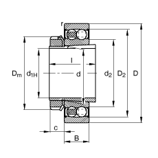 ПОДШИПНИК ШАРИКОВЫЙ РАДИАЛЬНО-СФЕРИЧЕСКИЙ 2205-K-2RS-TVH-C3 + H305