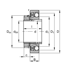 ПОДШИПНИК ШАРИКОВЫЙ РАДИАЛЬНО-СФЕРИЧЕСКИЙ 2305-K-TVH-C3 + H2305