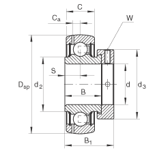 ПОДШИПНИК ШАРИКОВЫЙ ЗАКРЕПЛЯЕМЫЙ RAE12-NPP-B