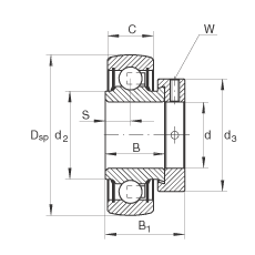 ПОДШИПНИК ШАРИКОВЫЙ ЗАКРЕПЛЯЕМЫЙ RAE20-NPP-B