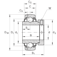 ПОДШИПНИК ШАРИКОВЫЙ ЗАКРЕПЛЯЕМЫЙ GYE25-KRR-B