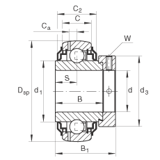 ПОДШИПНИК ШАРИКОВЫЙ ЗАКРЕПЛЯЕМЫЙ GE25-KRR-B-2C