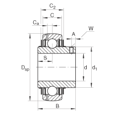 ПОДШИПНИК ШАРИКОВЫЙ ЗАКРЕПЛЯЕМЫЙ GYE45-KRR-B