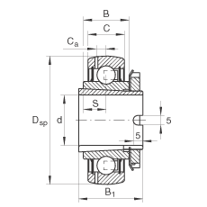 ПОДШИПНИК ШАРИКОВЫЙ ЗАКРЕПЛЯЕМЫЙ GSH20-2RSR-B