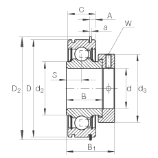 ПОДШИПНИК ШАРИКОВЫЙ ЗАКРЕПЛЯЕМЫЙ RAE20-NPP-NR