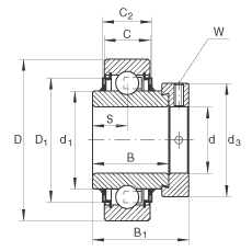 ПОДШИПНИК ШАРИКОВЫЙ ЗАКРЕПЛЯЕМЫЙ GY1012-KRR-B-AS2/V